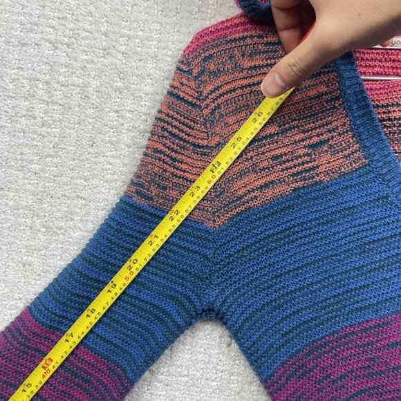 Y2K Roxy Surf Hoodie Boho Multicolor Striped Knit Women Sz M Skater Goth Emo - Picture 8 of 12